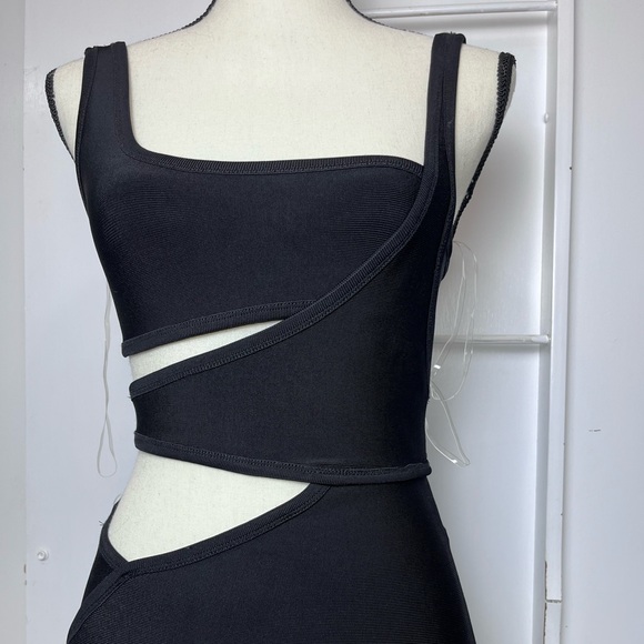 House of CB Miya Black Bandage Cut Out Dress S - Picture 6 of 9